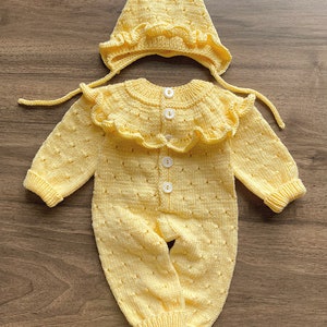 Tenue de retour à la maison pour nouveau-né, tenue de nouveau-né en tricot, tenue d'hôpital pour nouveau-né, tenue de bébé fille image 4