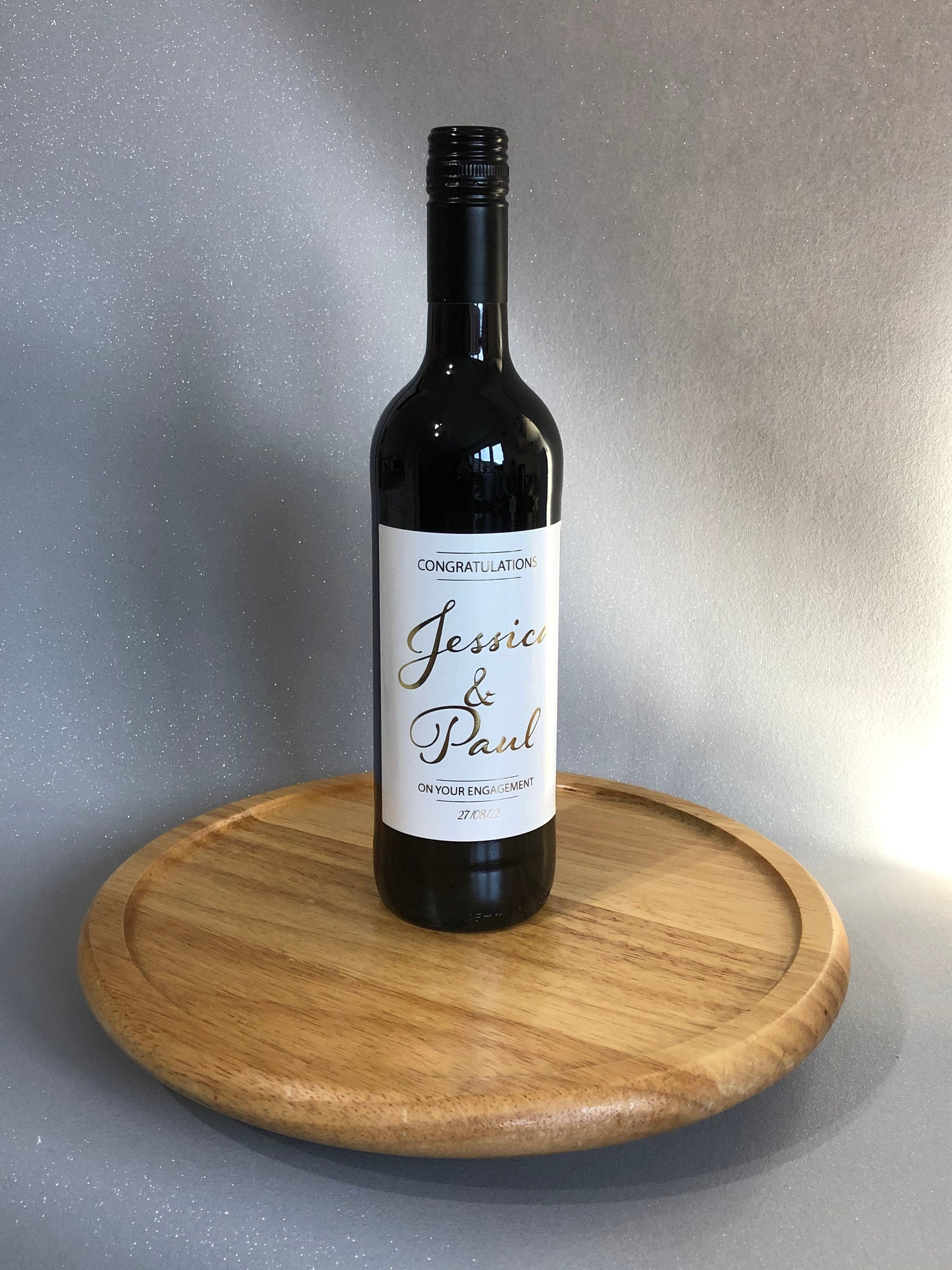 Gold Foil Personalised Wine Label Engagement Wedding Wine Etsy UK