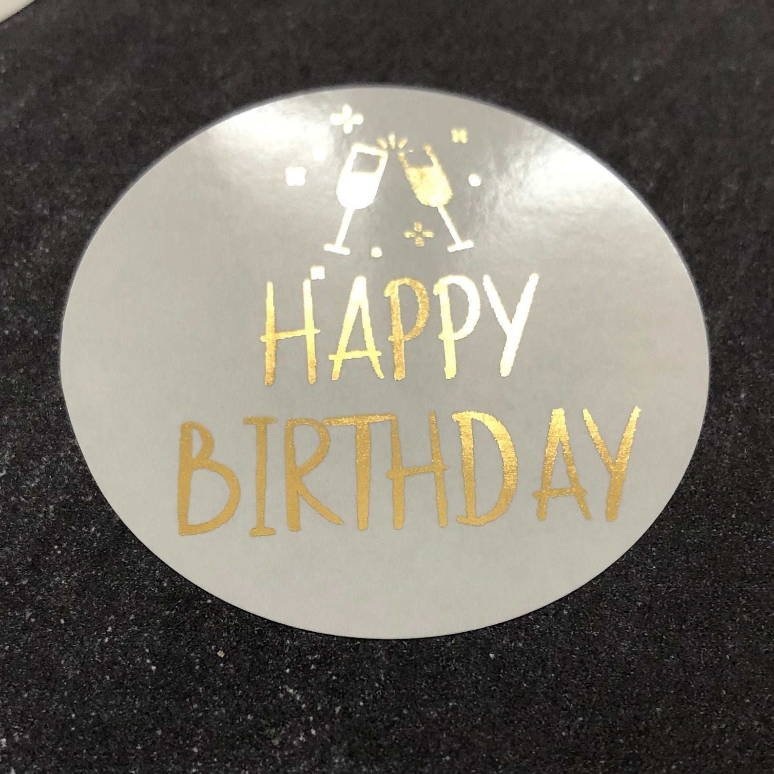 12 Foiled Gold Stickers Happy Birthday Stickers Party Bag Etsy UK