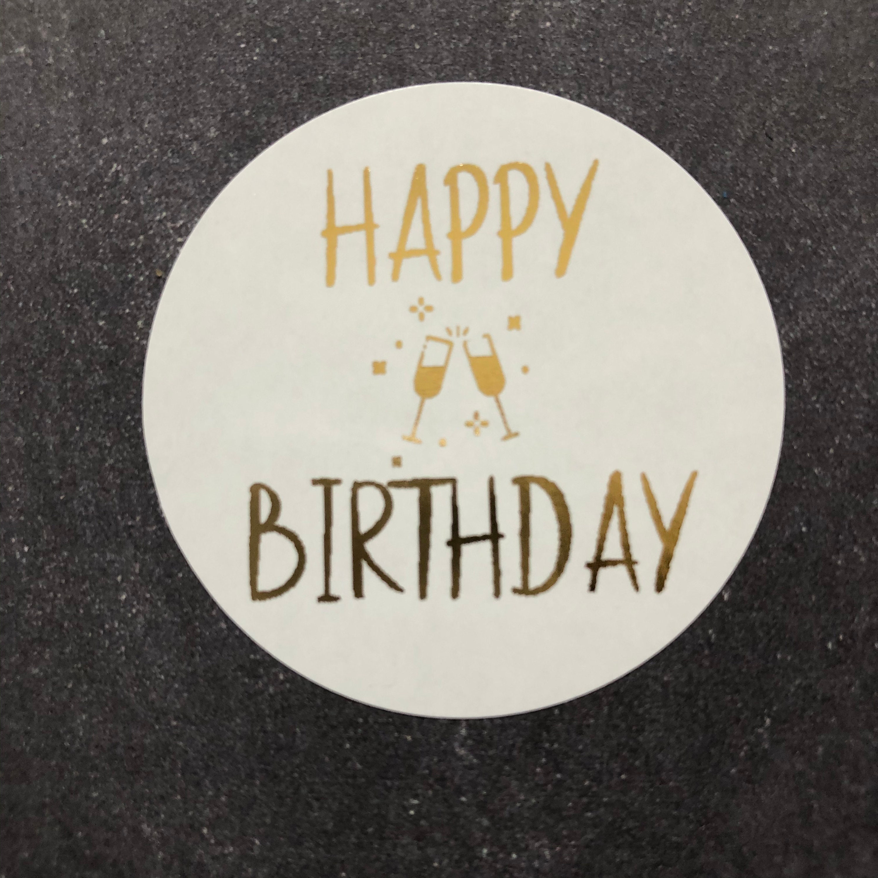 12 Foiled Gold Stickers Happy Birthday Stickers Party Bag Etsy UK