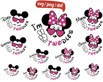 I'm Twodles svg, I'm Twodles Girl svg, I'm Twodles Birthday Girl svg, Bundle Birthday Girl svg, Mouse Birthday svg, Mouse Head svg, Printable