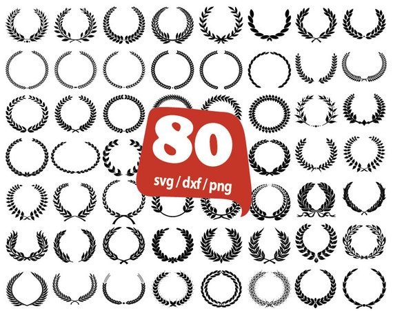 Download Laurel Leaf Wreath Svg Monogram Wreath Laurel Branches With Shield Floral Wreath Silhouettes Clip Art Art Collectibles