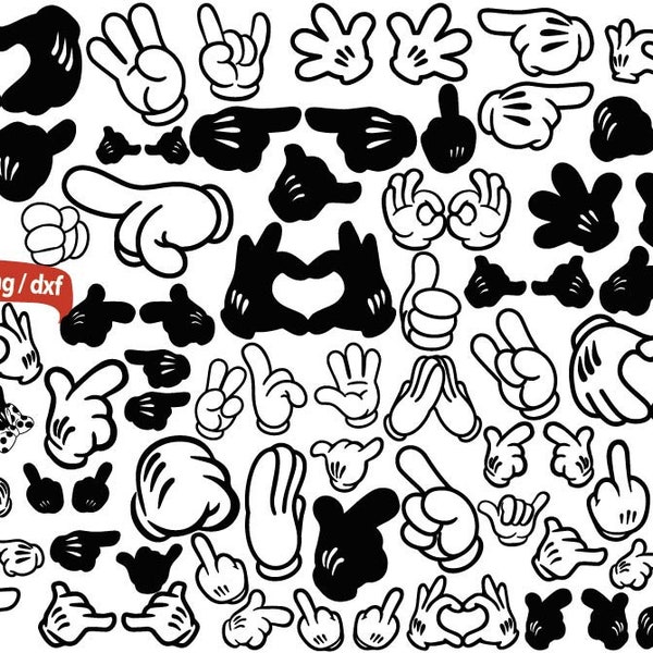 Mouse Hands svg, Hands svg, Cartoon Hands svg, Kids Birthday svg, Birthday svg , Family Birthday svg, SVG/DXF/PNG instant Download