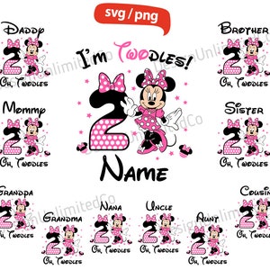 I'm Twodles Mouse Svg Png, Mouse Custom Birthday Svg, I'm 2 Mouse Birthday Number 2 Svg Png, Mouse Birthday Svg, Mouse 2nd Birthday Svg