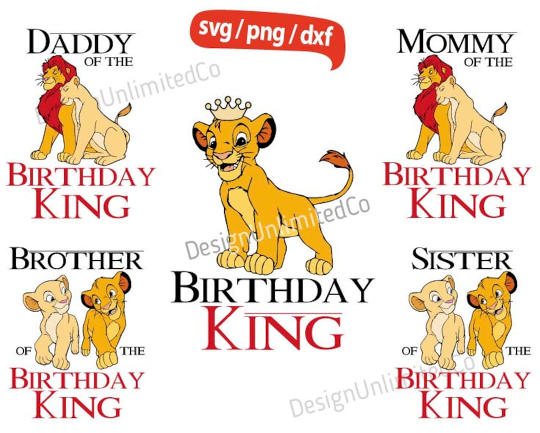 Birthday King Svg, Lion Svg Bundle, Birthday Family Lion Svg, Lion T