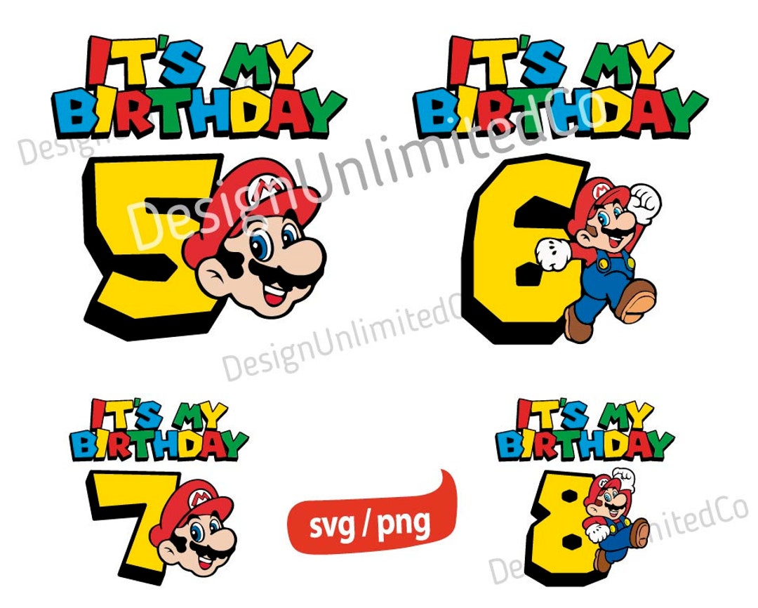 Family Birthday Bros Svg, Mario Birthday Svg, Happy Birthday Svg, Super ...