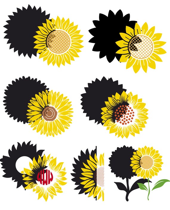 Download Sunflower Svg Sunflower Clipart Flower Svg Yellow Flower Etsy