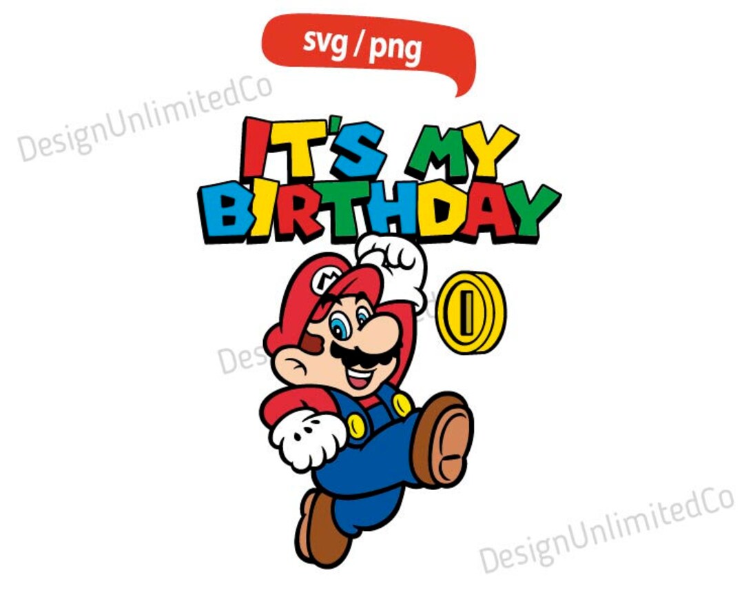 Mario It's Birthday Svg, Mario Birthday Svg, Mario Birthday Boy Svg