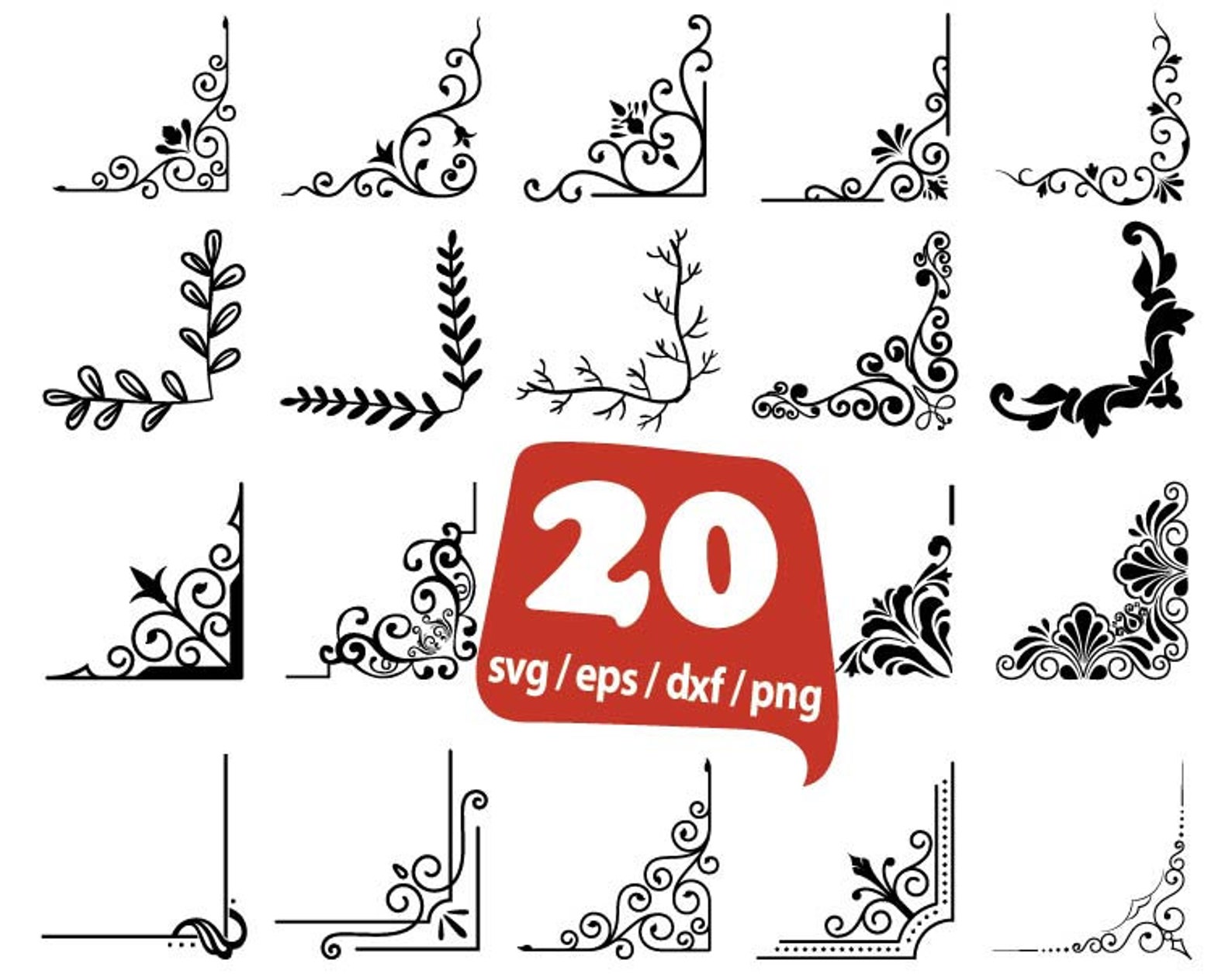 Corner Svg Ornament Svg Decor Svg Frame Svg Ornate Corner Etsy