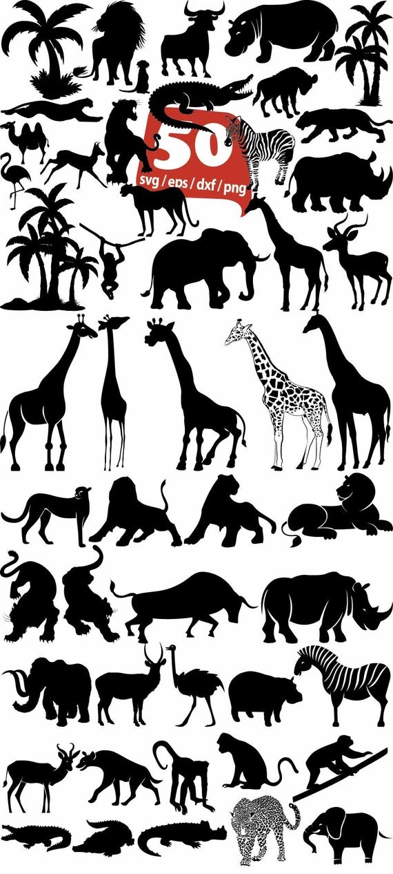 Download Safari Svg Jungle Animals Svg Wild Animals Svg Elephant Etsy