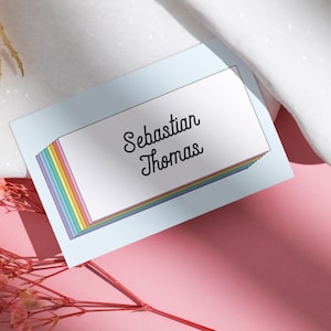 TISCH-PLATZ-KARTE-Vorlage | Hochzeit | Gedeck | Korjl | Hell + Trendy | lgbtq+