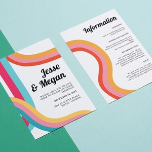 HOCHZEITSEINLADUNGSVORLAGE | Regenbogen | Hochzeit | Digitaler Download | Korjl | Bunt + Schrullig | lgbtq+