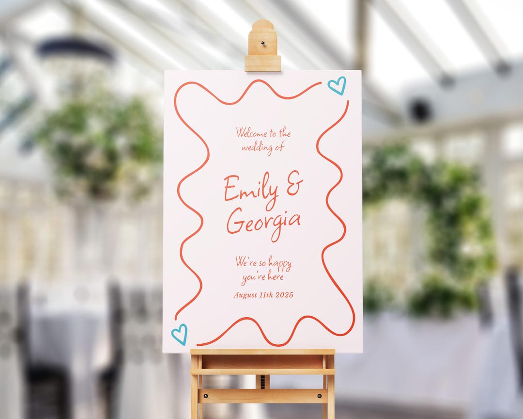 WELCOME SIGN TEMPLATE | Hand Drawn Whimsical Sketch Wavy Illustration ...