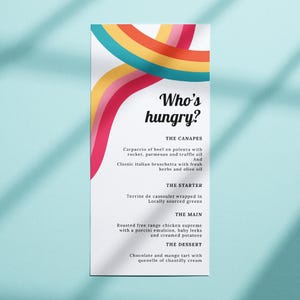 PLANTILLA DE MENÚ DE BODAS / Boda / Descarga digital / Corjl / Brillante + Moderno / lgbtq+