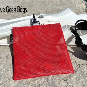 Mittelgroße Netztasche mit Clip - Ideal für die Haifischzahnjagd & Taucherausrüstungszubehör