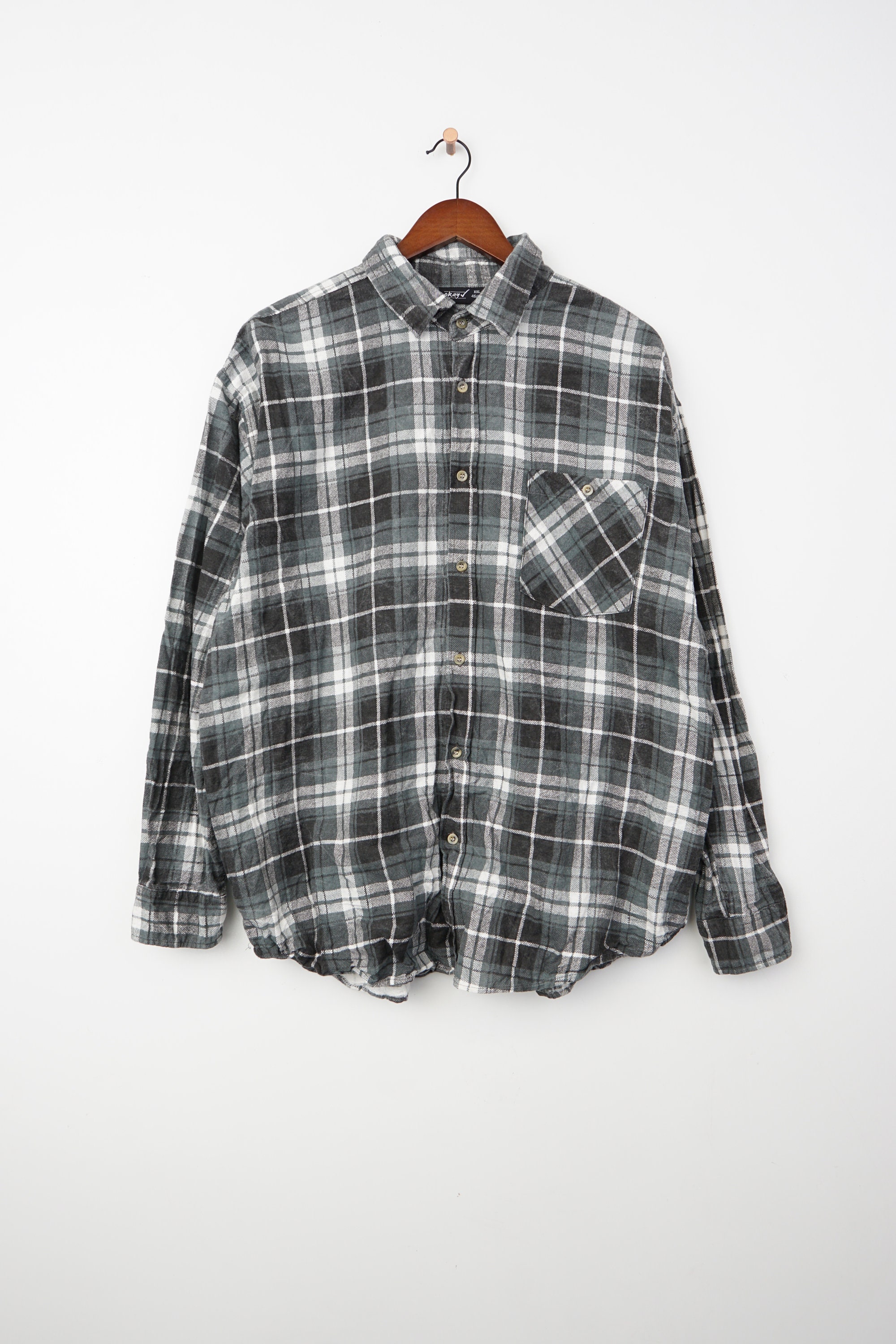 Vintage Long Sleeve Flannel Shirt Size XXL - Etsy Vintage Long Sleeve Flannel Shirt Size XXL - Etsy