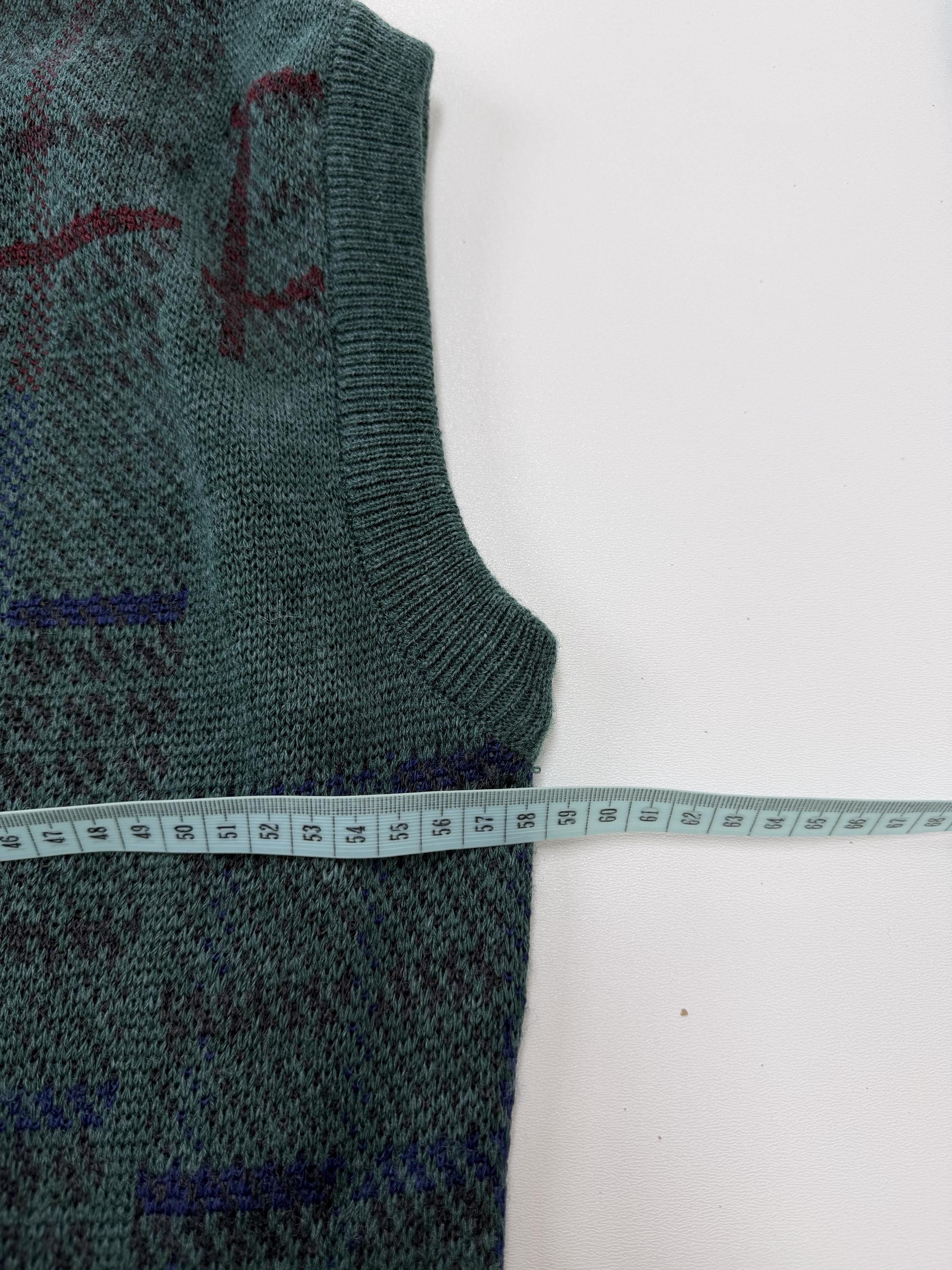 Vintage Knit Vest Grey Sleeveless Sweater Retro 90s Preppy Grandpa Style Pullover Size L image 10