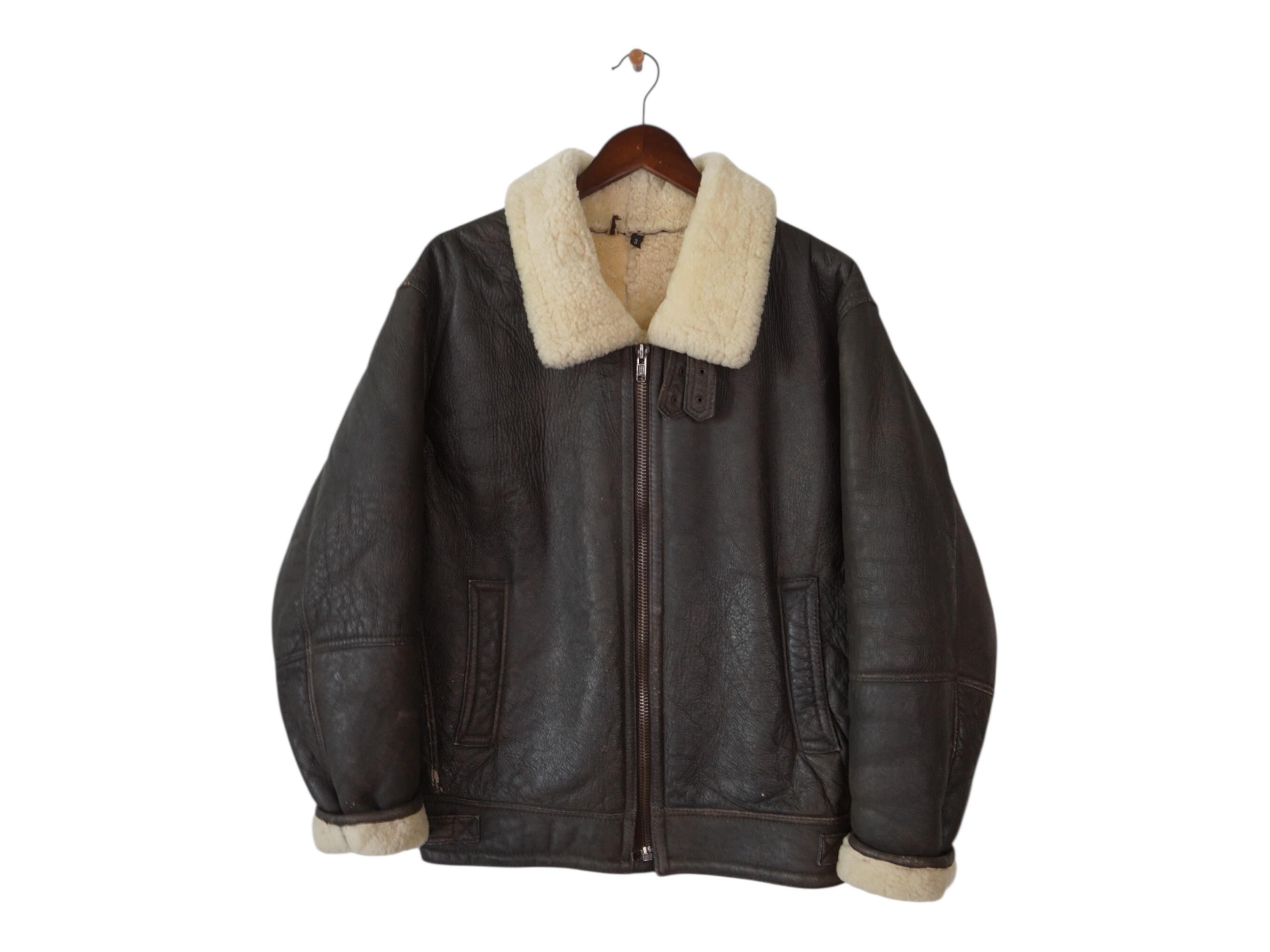 Vintage Shearling Sheepskin Jacket Size L - Etsy