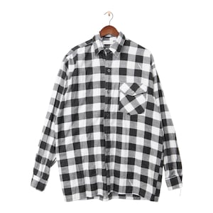 Vintage Flanell Check Langarmhemd Größe L