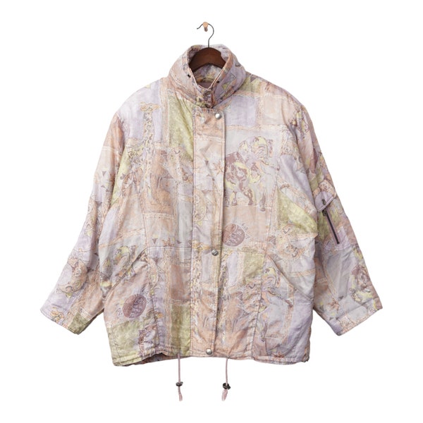 Vintage Light Parka Abstract Pattern Size M/L