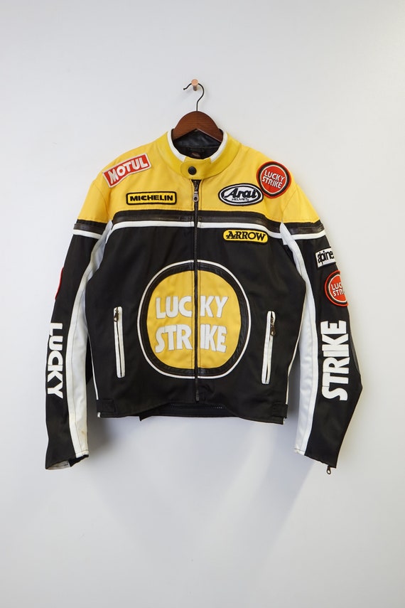 Rare Vintage Lucky Strike Racing Leather Jacket Size S - Etsy