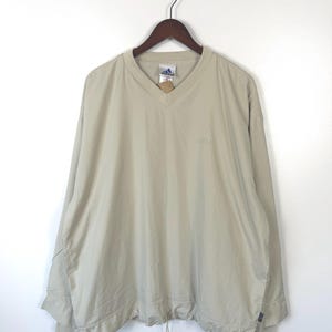 Adidas Vintage Sweater, Beige, V-Neck, Size L, Oversized, Lightweight