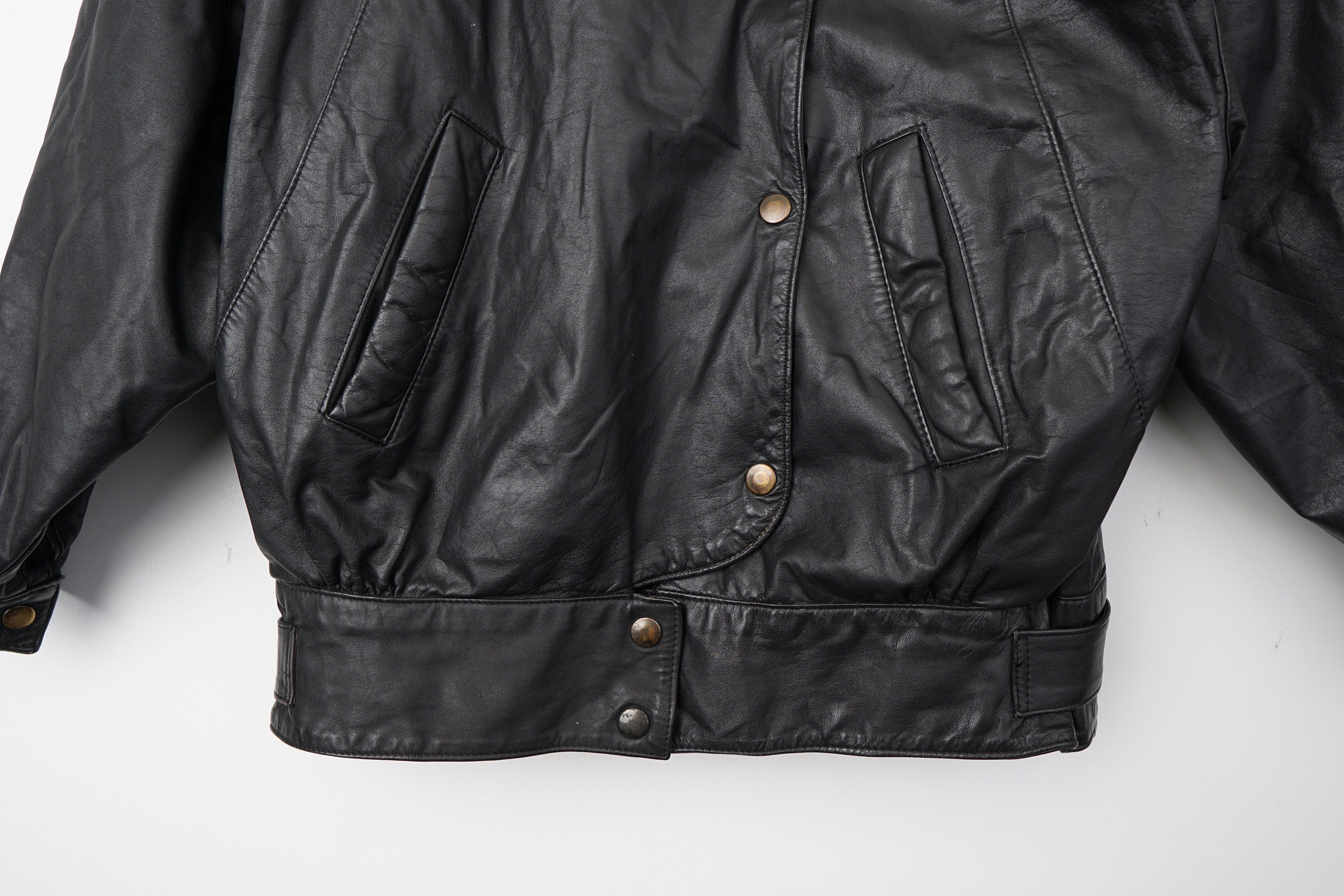Vintage Leather Jacket Size M-L - Etsy