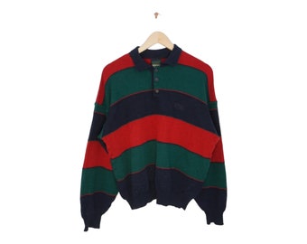 Vintage Sweater Size S-M Red Green Wool