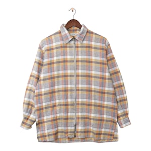 Vintage Flannel Check Long Sleeve Shirt Size M