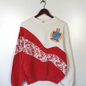 Vintage Reebok Sweatshirt Red White Size S/M 90s Retro