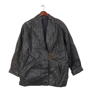 Vintage Patchwork Leather Jacket Size XL