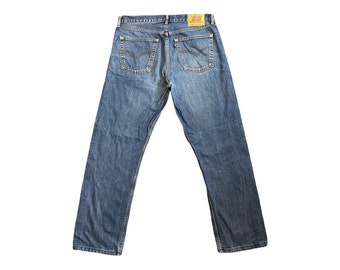 Vintage Levis 504 Jeans Blue Denim Straight High Waist Men Women