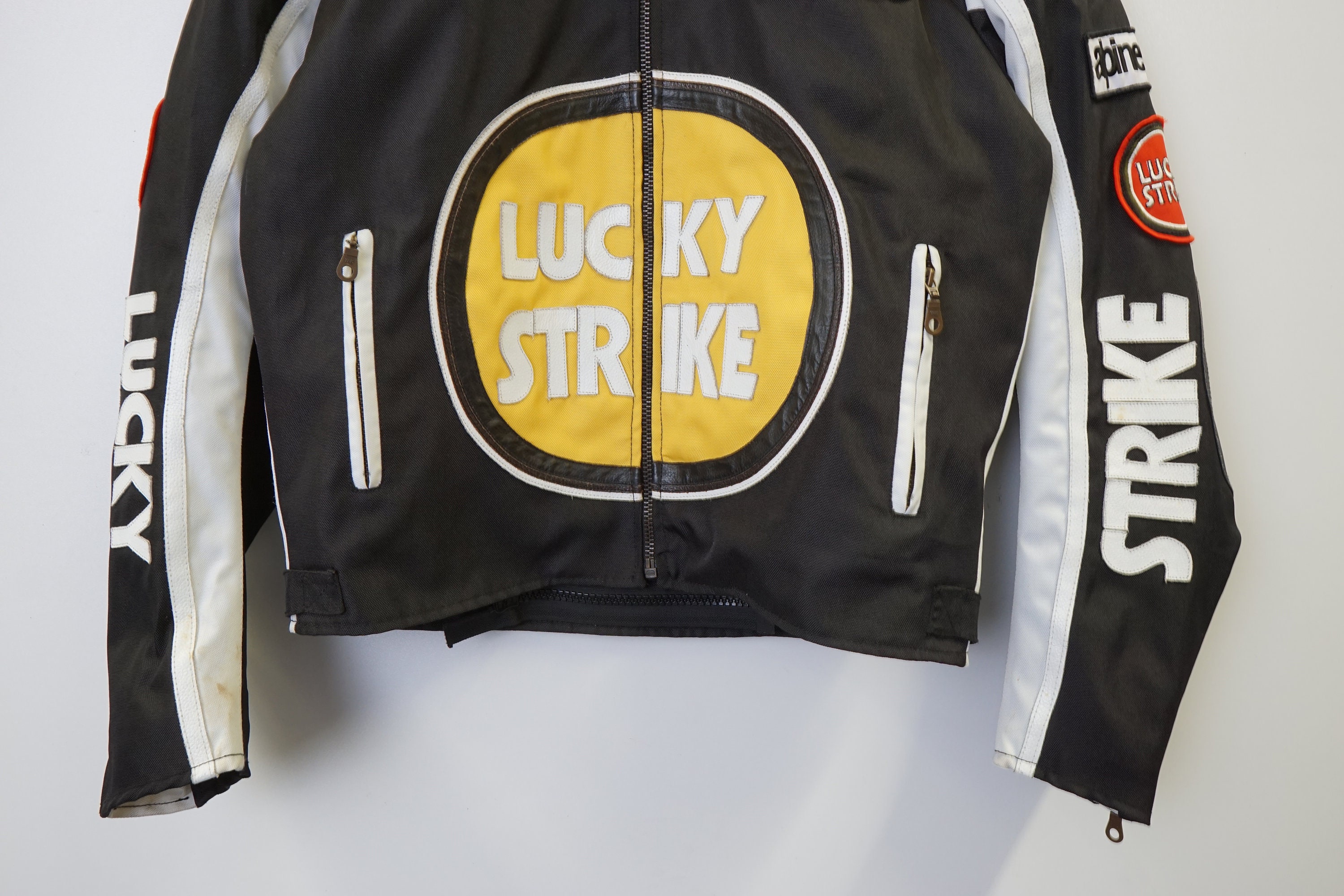 Lucky Strike Leather Jacket 【値下げ交渉 有】 Rare Vintage Lucky Strike Racing Leather Jacket Size S - Etsy