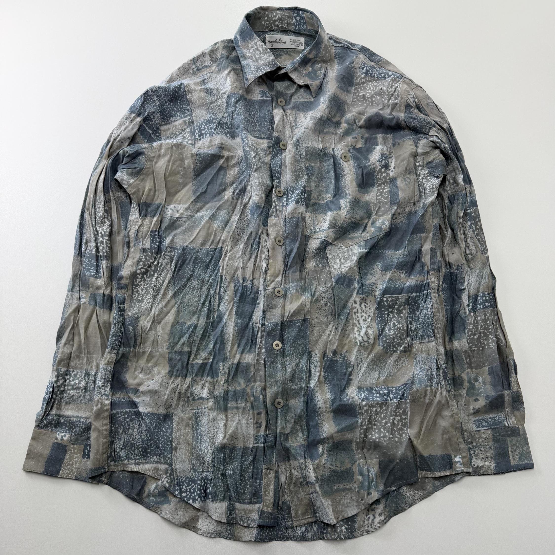 Vintage Shirt Size L, Retro Button-Up Shirt, Classic Vintage Menswear, 90s Casual Fashion, Timeless