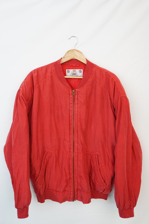 Vintage Oldschool 80s 90s Silk Seide Bomber Blouso