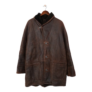 Vintage Shearling Sheepskin Jacket Size L-XL