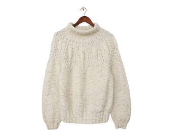 Vintage Handmade Wolle Pullover Größe L