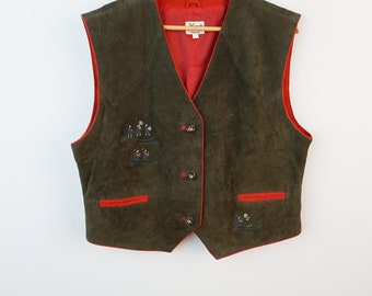 Vintage Leather Vest  Size L 38