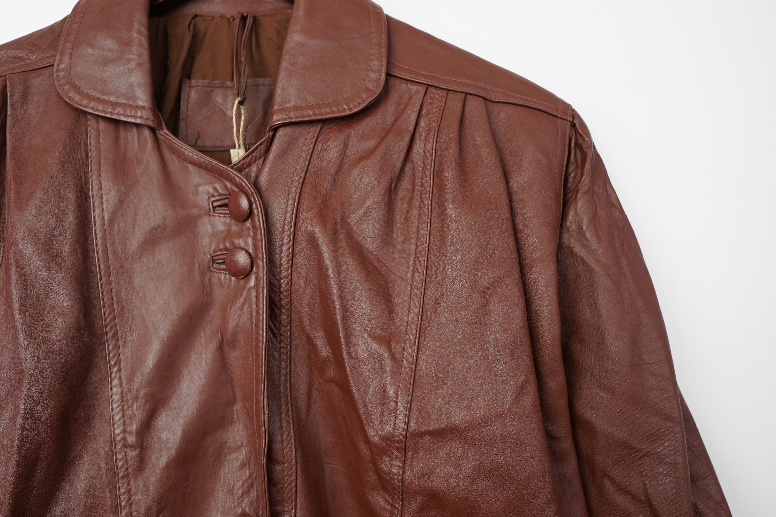Vintage Leather Jacket Size L - Etsy Canada