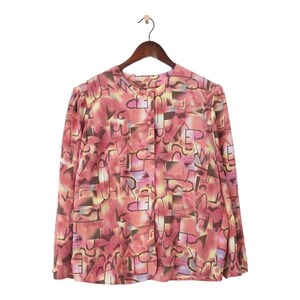 Vintage Abstract Pattern Long Sleeve Shirt Size M