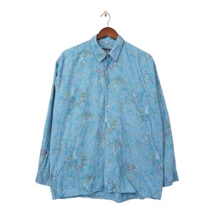 Vintage Golfers Crazy Pattern Long Sleeve Shirt Size L