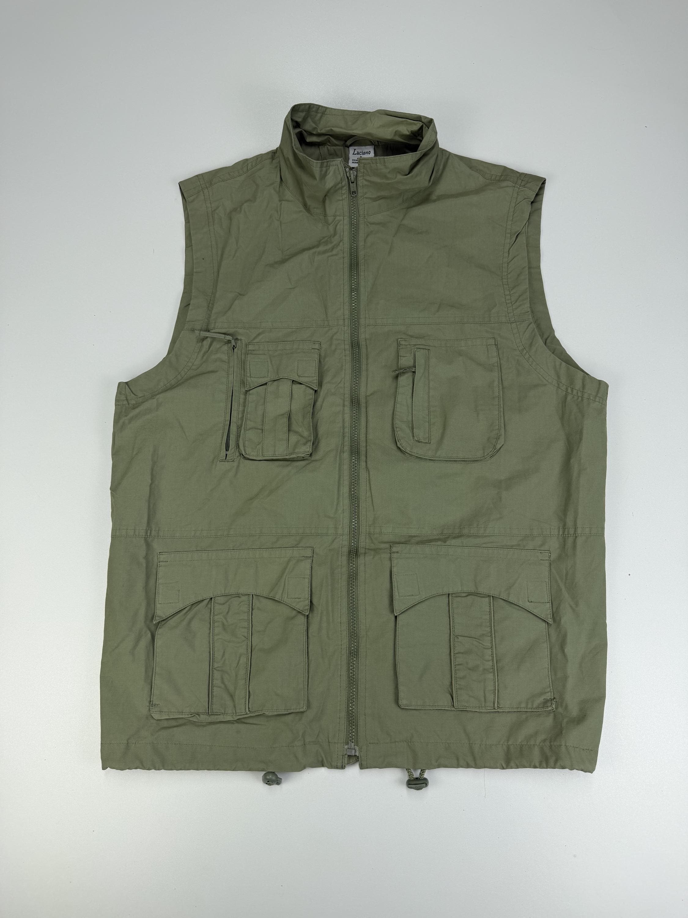 Vintage Vest Size L, Retro Sleeveless Jacket, Classic Utility Waistcoat, 90s Inspired Streetwear,