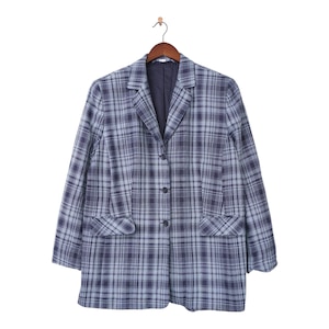 Vintage Viskose Karo Blazer Größe M