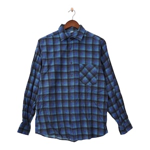 Vintage Flanell Check Langarmhemd Größe S-M