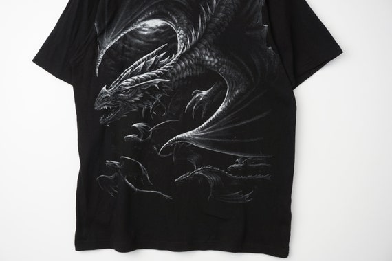 Vintage Grim Dragon Spiral Brand T-Shirt Size XXL… - image 4