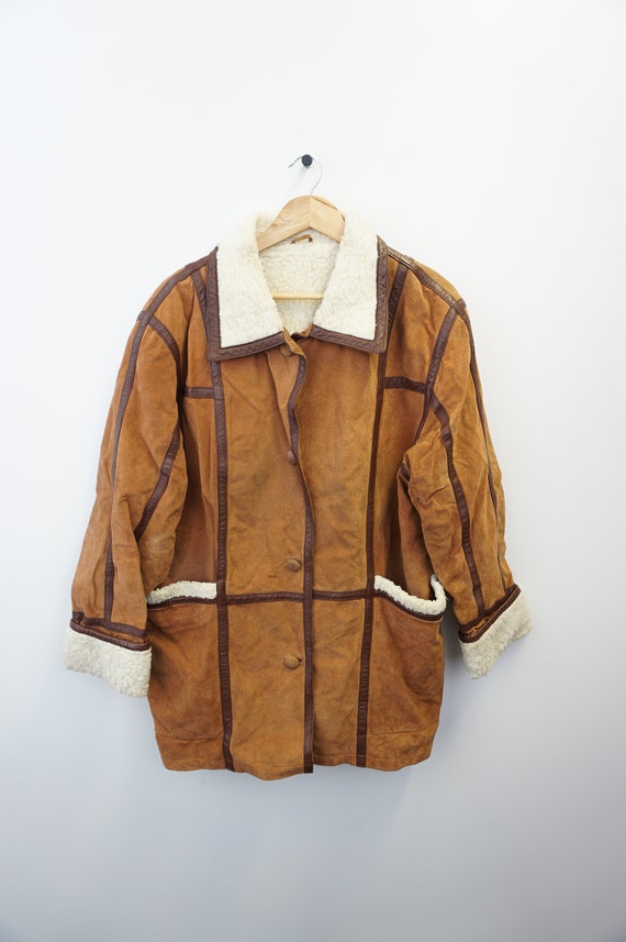 Vintage Oldschool 90s Suede Winter Jacket Mantel
