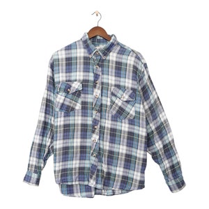 Vintage Flanell Check Langarmhemd Größe XXL