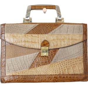 Vintage Unique Multicolor Alligator Style Women&#39;s Handbag