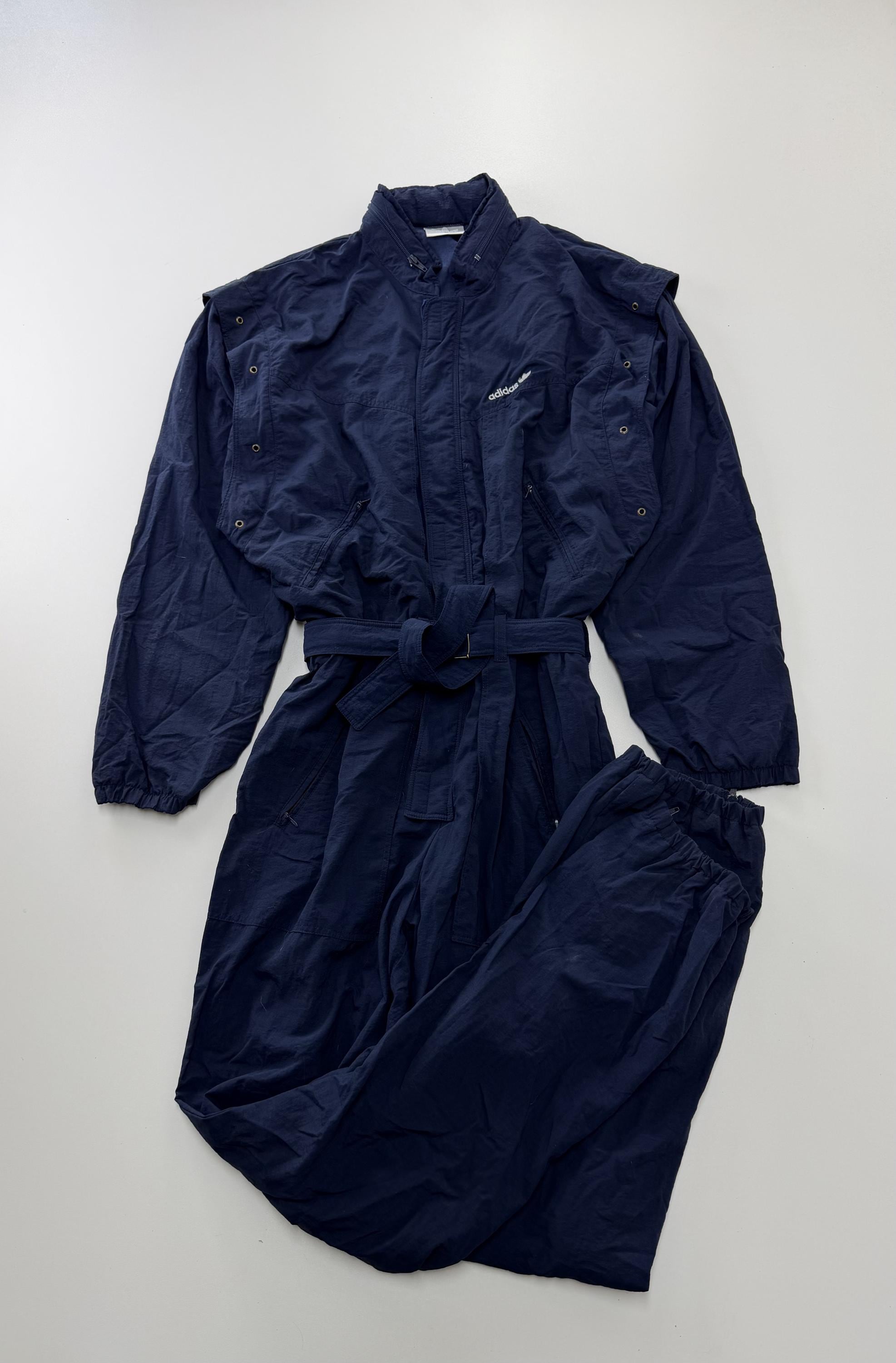 Vintage Adidas Ski Suit Size XL, Navy Blue 80s 90s Adidas Skiwear, Retro One Piece Snow Suit,