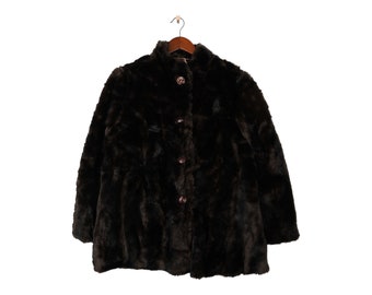 Vintage Fake Fur Coat Size M